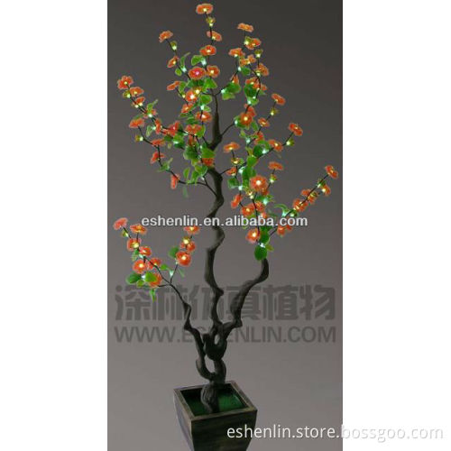 shenzhen artistic tree,white panting artificial tree with led light